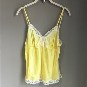 Yellow Lace Trim Camisole - Gold Hawk 100% Silk